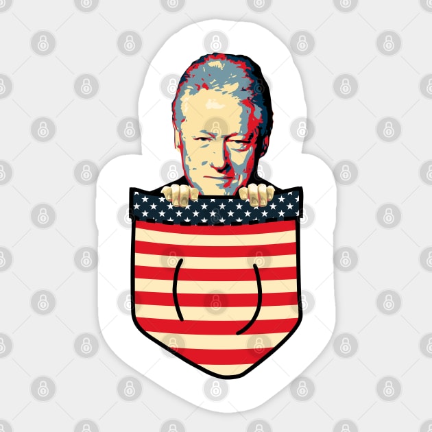 Bill Clinton Chest Pocket Sticker by Nerd_art